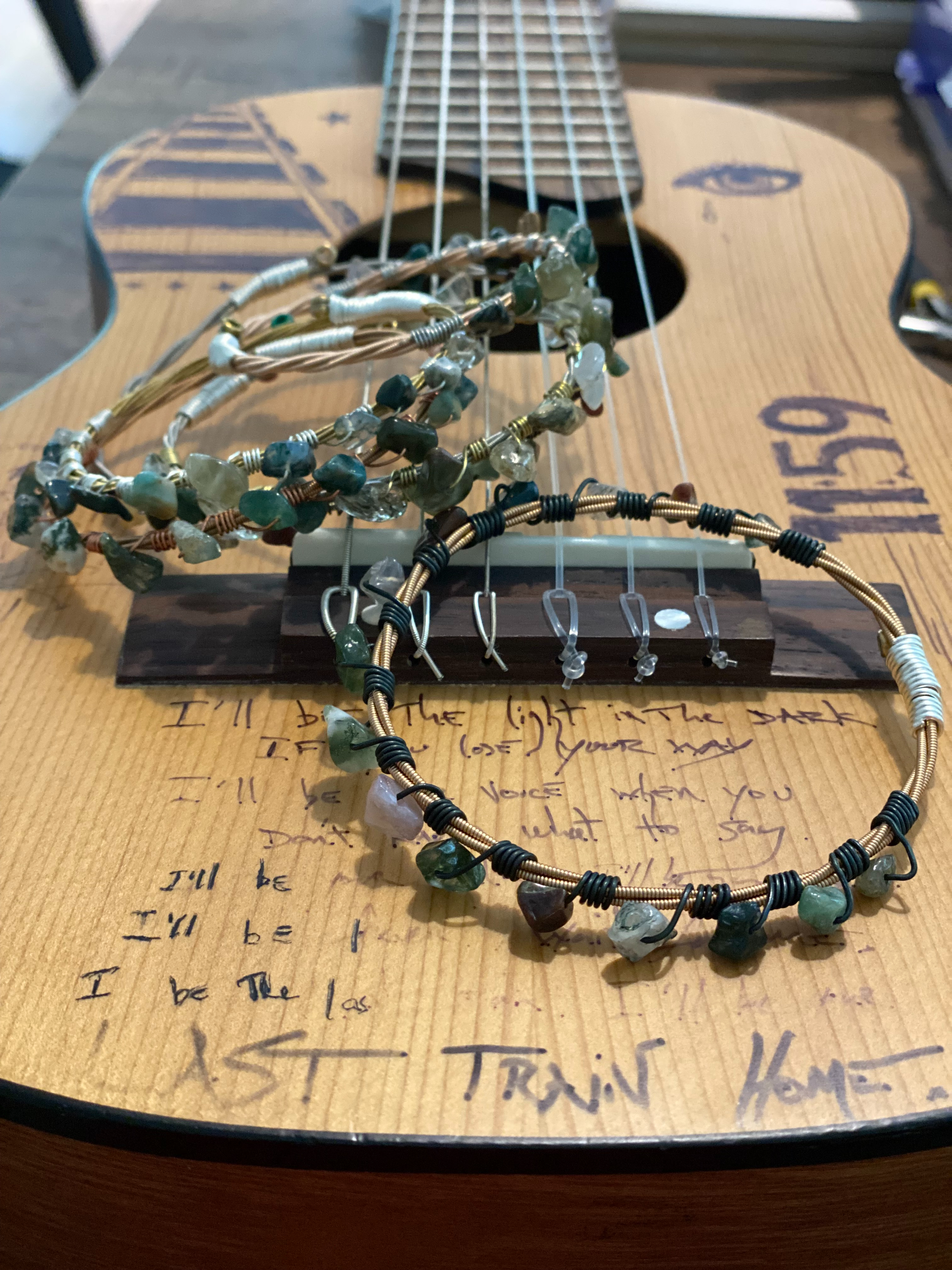Jasper Semi-Precious Guitar String Bracelet